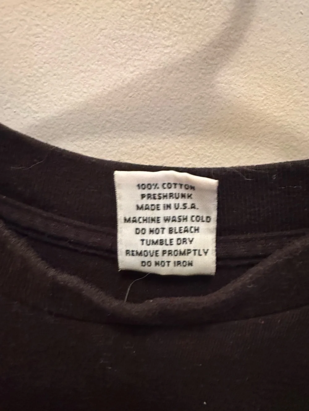 Vintage Black Cotton Tee with White Care Tag - Picture 3 of 5